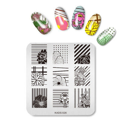 KADS pečat za nokte Cvijeće Pločice za žigosanje noktiju Alati za šablone za pečate od nehrđajućeg čelika za pečate sa slikama za nokte