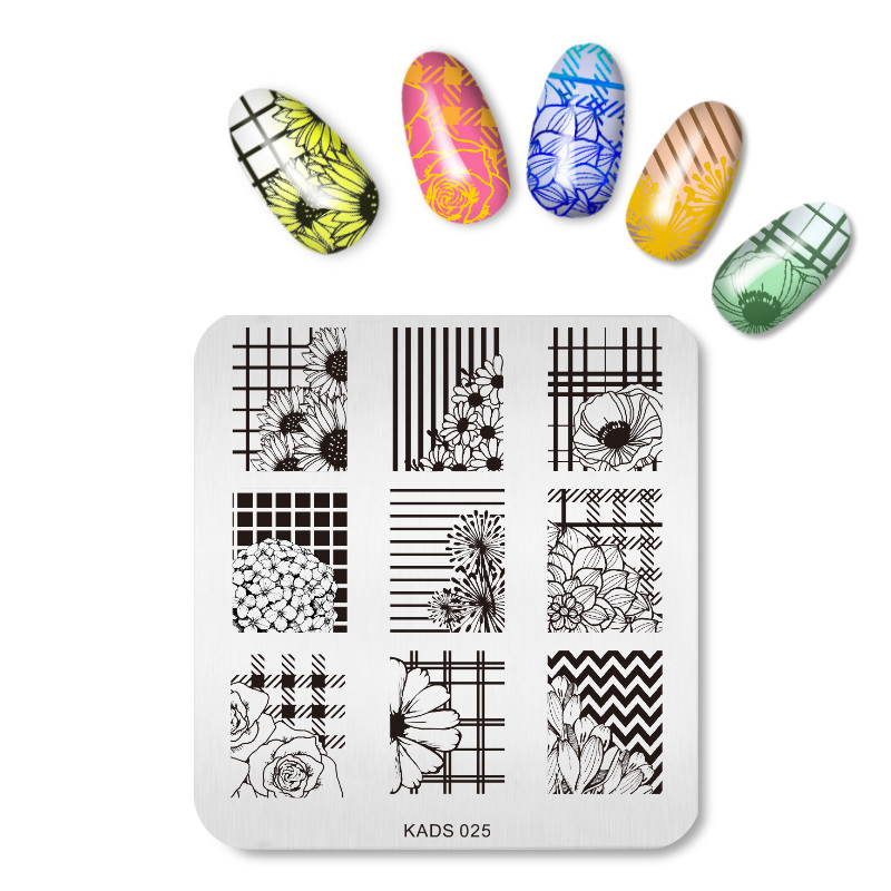 KADS pečat za nokte Cvijeće Pločice za žigosanje noktiju Alati za šablone za pečate od nehrđajućeg čelika za pečate sa slikama za nokte