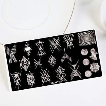 Πλάκες για σφράγιση νυχιών με δαντέλα Γεωμετρικά φύλλα λουλουδιών Πρότυπα σφραγίδας τέχνης για νύχια πουλιών Πολωνικά στένσιλ εκτύπωσης Εργαλεία μανικιούρ