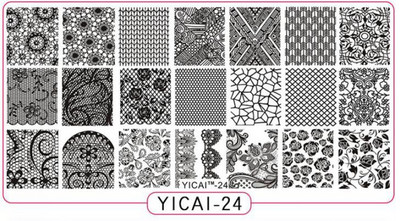 Čipkované doštičky na pečiatkovanie nechtov s geometrickými vzormi kvetov, listov, mačky a vtákov, šablóny na pečiatkovanie na nechty, šablóny na potlač lakov, nástroje na manikúru