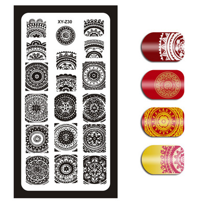 Čipkované doštičky na pečiatkovanie nechtov s geometrickými vzormi kvetov, listov, mačky a vtákov, šablóny na pečiatkovanie na nechty, šablóny na potlač lakov, nástroje na manikúru