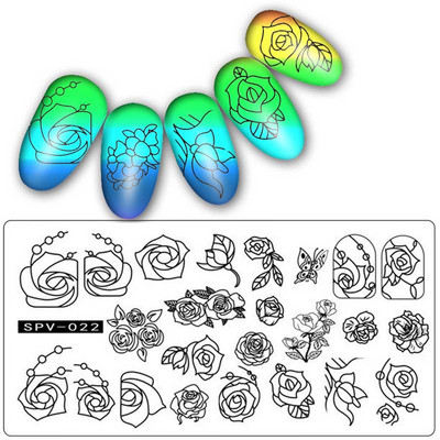 Čipkované doštičky na pečiatkovanie nechtov s geometrickými vzormi kvetov, listov, mačky a vtákov, šablóny na pečiatkovanie na nechty, šablóny na potlač lakov, nástroje na manikúru