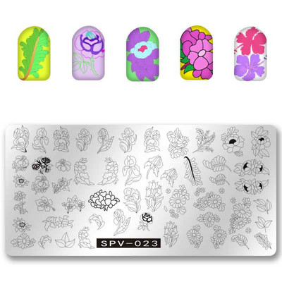 Čipkované doštičky na pečiatkovanie nechtov s geometrickými vzormi kvetov, listov, mačky a vtákov, šablóny na pečiatkovanie na nechty, šablóny na potlač lakov, nástroje na manikúru