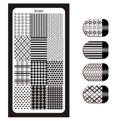 Čipkované doštičky na pečiatkovanie nechtov s geometrickými vzormi kvetov, listov, mačky a vtákov, šablóny na pečiatkovanie na nechty, šablóny na potlač lakov, nástroje na manikúru