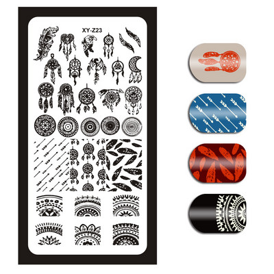 Čipkované doštičky na pečiatkovanie nechtov s geometrickými vzormi kvetov, listov, mačky a vtákov, šablóny na pečiatkovanie na nechty, šablóny na potlač lakov, nástroje na manikúru