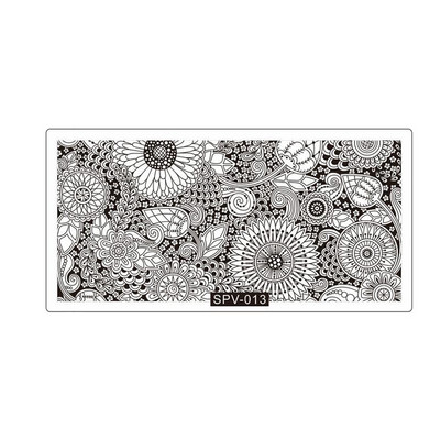 Čipkované doštičky na pečiatkovanie nechtov s geometrickými vzormi kvetov, listov, mačky a vtákov, šablóny na pečiatkovanie na nechty, šablóny na potlač lakov, nástroje na manikúru