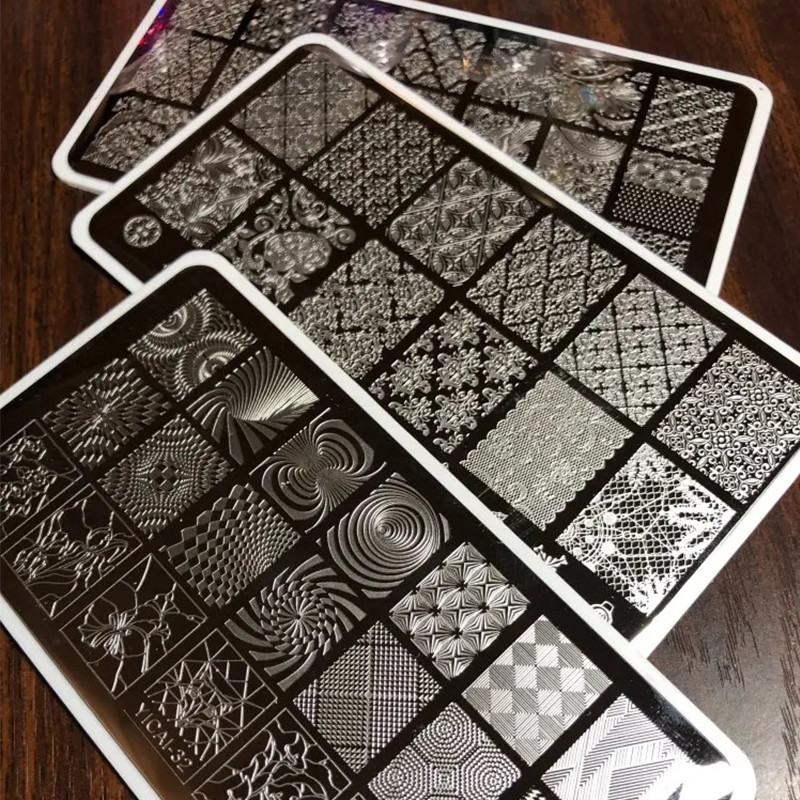 Plăci pentru ștanțarea unghiilor din dantelă, frunze de flori geometrice, pisică, pasăre, șabloane de ștampile pentru arta unghiilor, șabloane de imprimare pentru polonez, instrumente de manichiură