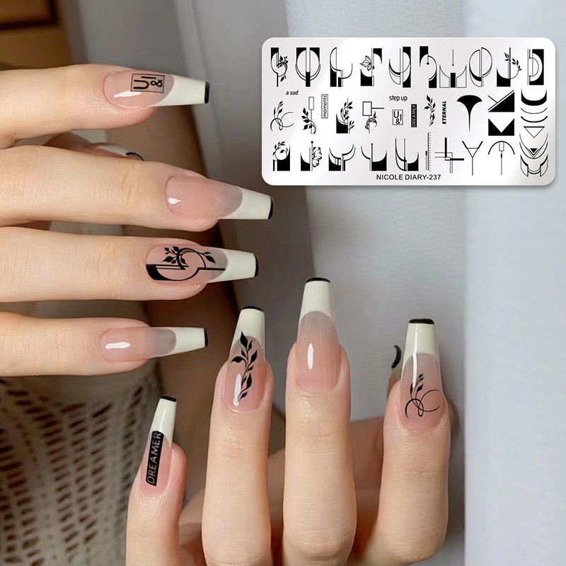 Nagu mākslas štancēšanas plāksnes nerūsējošā tērauda veidnes veidne nagu želejas laka štancēšana ziedi drukas trafarets nagu mākslas rīki