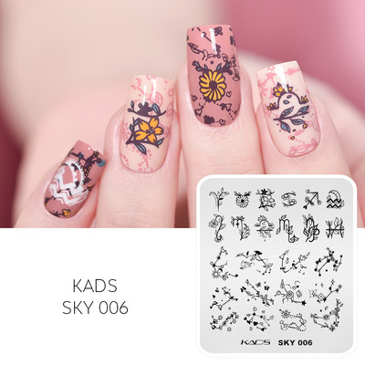 KADS štancēšanas plāksnes nagu zīmoga veidne Dzīvnieku nagu zīmogplāksnes vasaras dizaina trafareti Ziedu ķīniešu ģeometrijas līnijas attēls