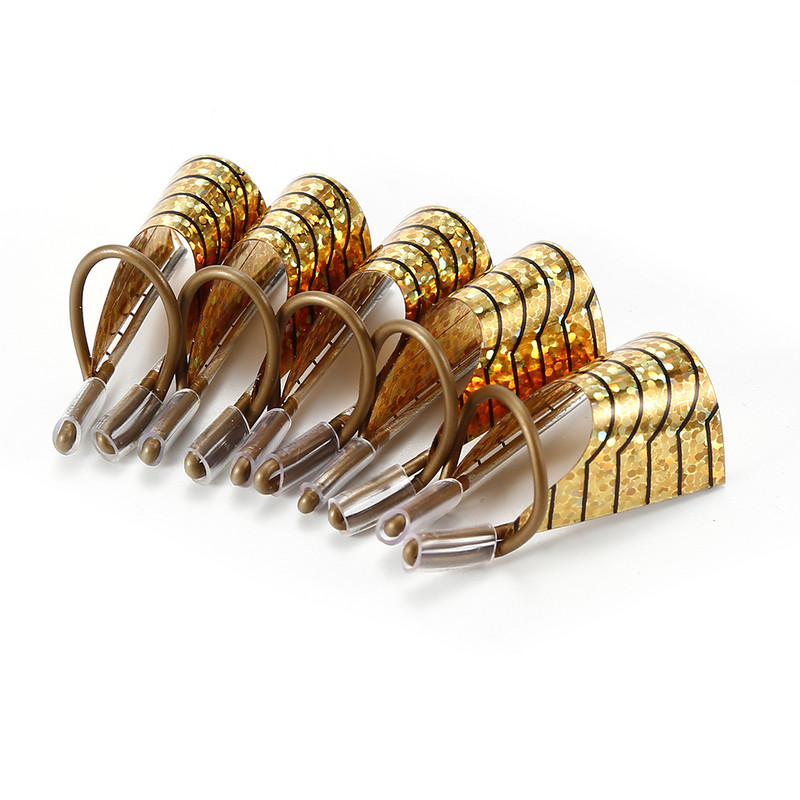 5 komada aluminijskih nastavaka za nokte za višekratnu upotrebu, alat za držanje prstiju za UV gel, akrilne vrhove za nokte, podesive nasumične boje