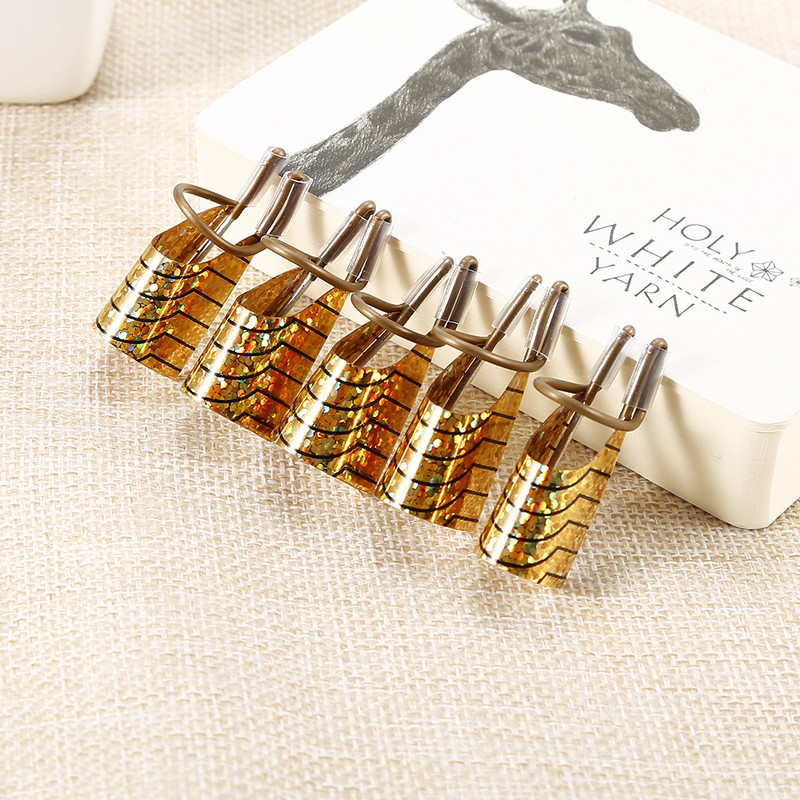 5 komada aluminijskih nastavaka za nokte za višekratnu upotrebu, alat za držanje prstiju za UV gel, akrilne vrhove za nokte, podesive nasumične boje