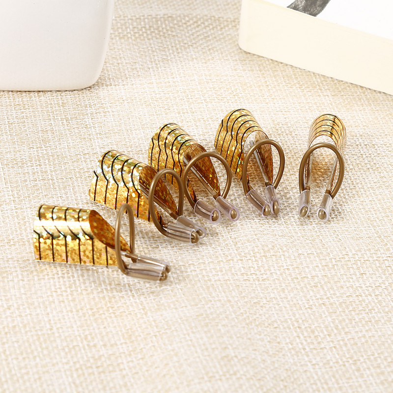 5 komada aluminijskih nastavaka za nokte za višekratnu upotrebu, alat za držanje prstiju za UV gel, akrilne vrhove za nokte, podesive nasumične boje