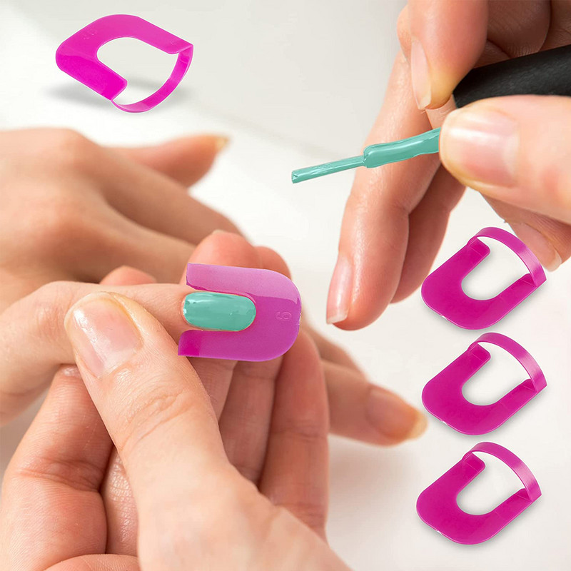 26 kom. Plastični štitnik za lak za nokte za prste U zakrivljeni francuski naljepnice Šablone za višekratnu upotrebu Mekane navlake za nokte Alati