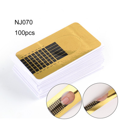 50-100gab. Nagu formas pagarināšanai gēls French Nail Art pagarināt uzlīmes veidnes trafaretu uzgaļi manikīra piederumi instrumenti JINJ071-1
