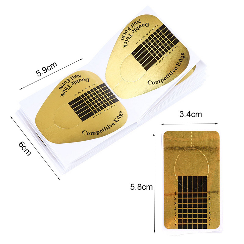 50-100gab. Nagu formas pagarināšanai gēls French Nail Art pagarināt uzlīmes veidnes trafaretu uzgaļi manikīra piederumi instrumenti JINJ071-1