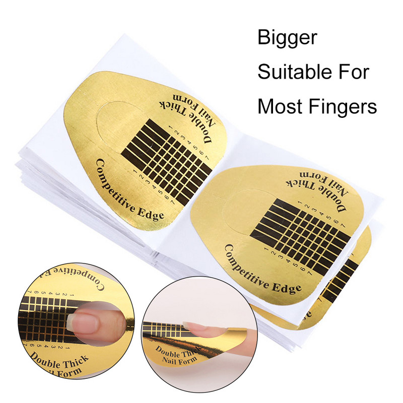 50-100gab. Nagu formas pagarināšanai gēls French Nail Art pagarināt uzlīmes veidnes trafaretu uzgaļi manikīra piederumi instrumenti JINJ071-1