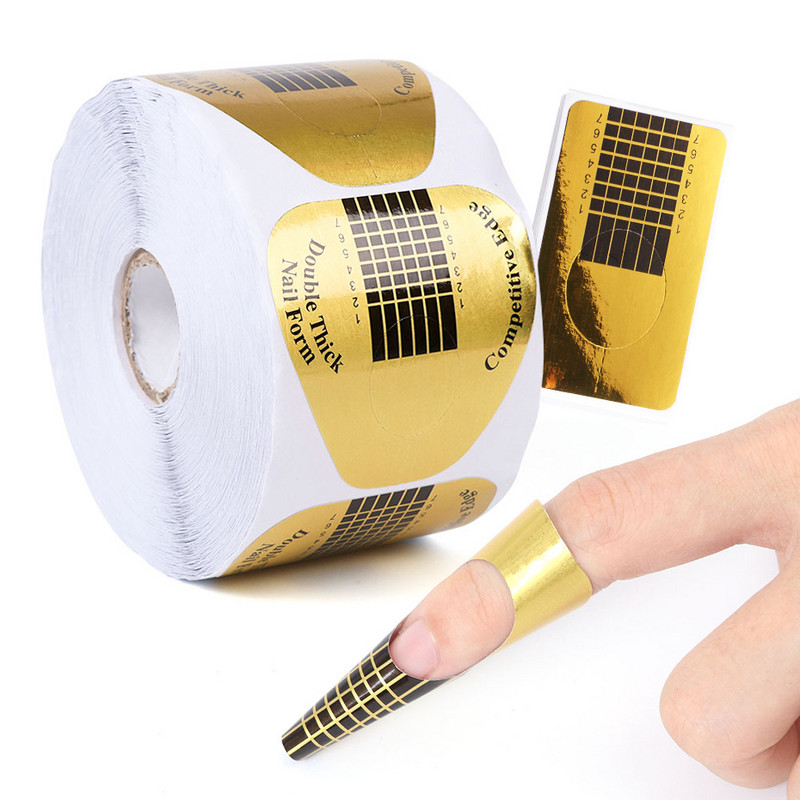 50-100gab. Nagu formas pagarināšanai gēls French Nail Art pagarināt uzlīmes veidnes trafaretu uzgaļi manikīra piederumi instrumenti JINJ071-1