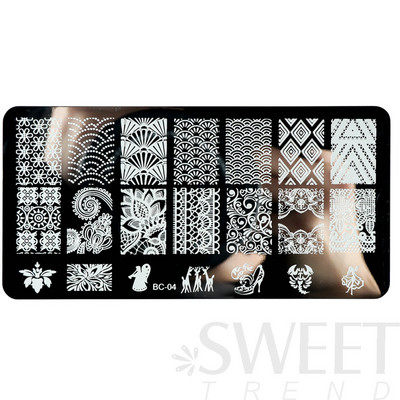 12x6cm Nail Art Ploče za žigosanje Latice od čipke Leptir Mandala Biljke Predložak za apstraktne pečate Šablone za ispis laka Kalupi BEBC