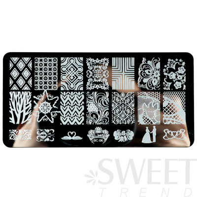 12x6cm Nail Art Ploče za žigosanje Latice od čipke Leptir Mandala Biljke Predložak za apstraktne pečate Šablone za ispis laka Kalupi BEBC