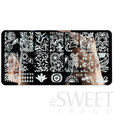 12x6cm Nail Art Ploče za žigosanje Latice od čipke Leptir Mandala Biljke Predložak za apstraktne pečate Šablone za ispis laka Kalupi BEBC