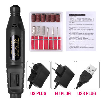 CNHIDS profesionalna električna bušilica za nokte Alati za manikuru Set bušilica za pedikuru Prijenosna turpija za nokte Oprema za bušilicu za nokte