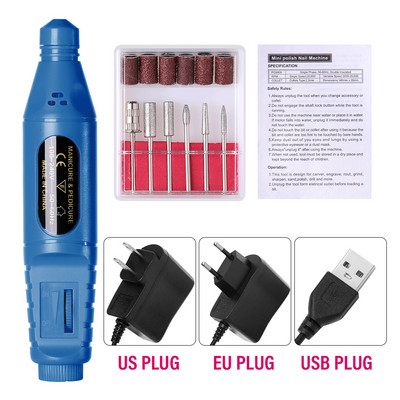 CNHIDS profesionalna električna bušilica za nokte Alati za manikuru Set bušilica za pedikuru Prijenosna turpija za nokte Oprema za bušilicu za nokte