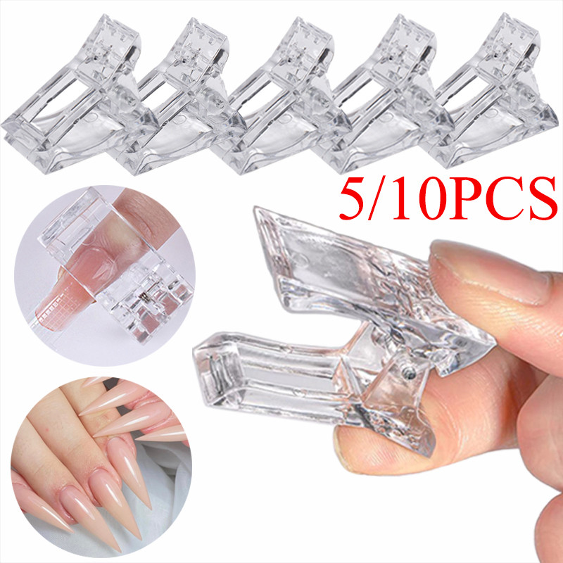 5/10 buc. Clip de unghii acrilic Gel transparent Sfaturi de construcție rapidă Agrafe Extensie lac de unghii Lămpi UV Instrumente de artă pentru manichiură