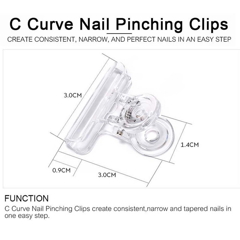 KADS Nail Form Višenamjenska C krivulja Stezaljke za stezanje 4 boje Akrilne štipaljke za nokte Profesionalni alat za nadogradnju noktiju