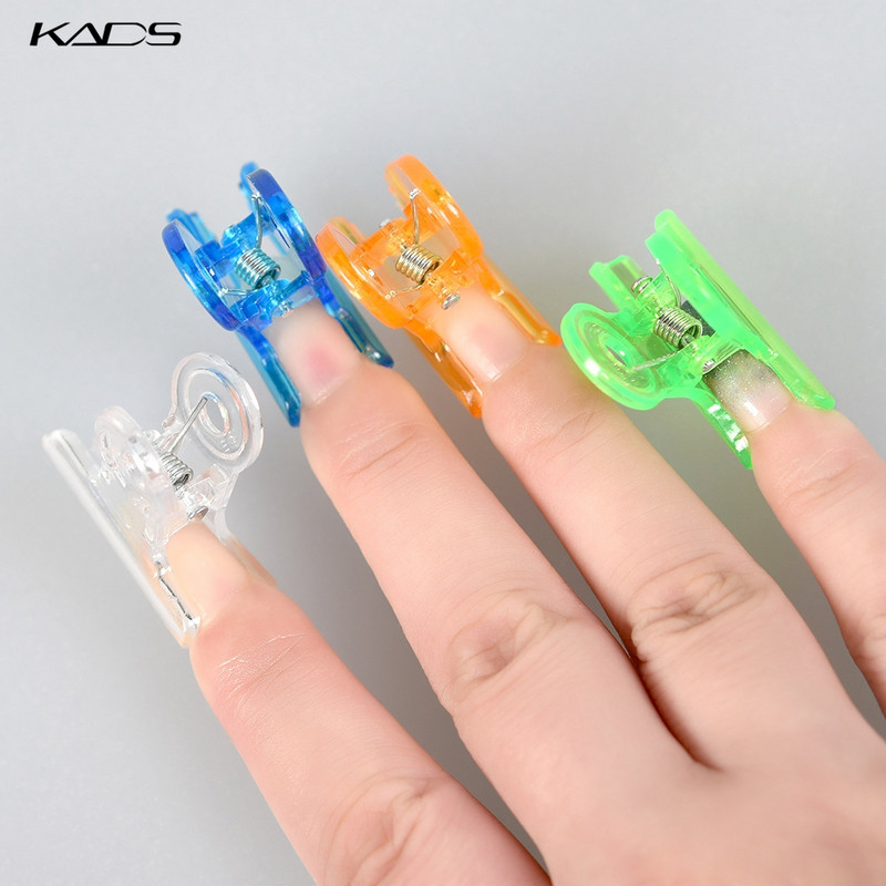 KADS Nail Form Višenamjenska C krivulja Stezaljke za stezanje 4 boje Akrilne štipaljke za nokte Profesionalni alat za nadogradnju noktiju