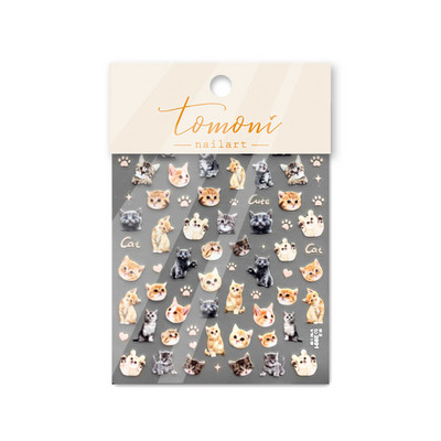 Tanka i čvrsta, slatka mačkica, mačka panda, naljepnica za nokte, visokokvalitetni dizajn, ljepljive naljepnice, ukrasi za nokte T-2908