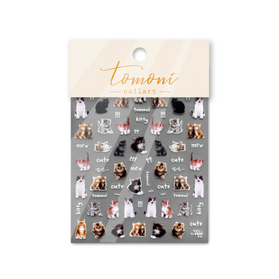 Tanka i čvrsta, slatka mačkica, mačka panda, naljepnica za nokte, visokokvalitetni dizajn, ljepljive naljepnice, ukrasi za nokte T-2908