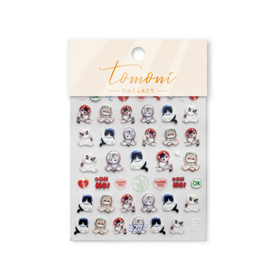 Tanka i čvrsta, slatka mačkica, mačka panda, naljepnica za nokte, visokokvalitetni dizajn, ljepljive naljepnice, ukrasi za nokte T-2908