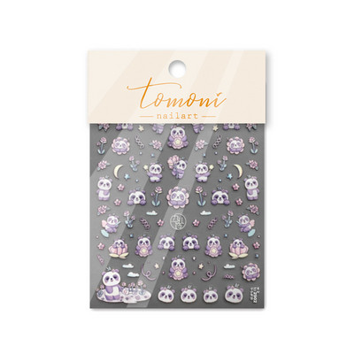 Tanka i čvrsta, slatka mačkica, mačka panda, naljepnica za nokte, visokokvalitetni dizajn, ljepljive naljepnice, ukrasi za nokte T-2908