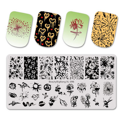 BeautyBigBang pločice za utiskivanje noktiju 1kom Ocean Beach Summer Wind Predložak za nokte Pravokutna šablonska pločica za nokte BBB XL-002