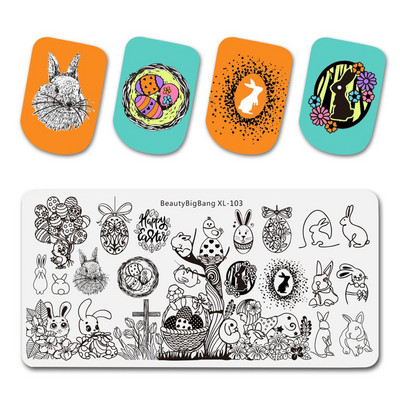 BeautyBigBang pločice za utiskivanje noktiju 1kom Ocean Beach Summer Wind Predložak za nokte Pravokutna šablonska pločica za nokte BBB XL-002