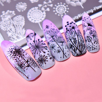 Beauty Big Bang Stamping Plates Mold Καρδιά Πικραλίδα πεταλούδα λουλούδι Εικόνα ύφος εικόνας από ανοξείδωτο στένσιλ για νύχια