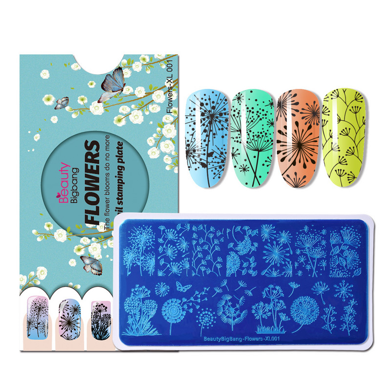 Skaistumkopšanas Lielā sprādziena štancēšanas plāksnes Pelējuma sirds pienenes tauriņš ziedu stila attēls nerūsējošā tērauda trafarets nagu mākslas veidne