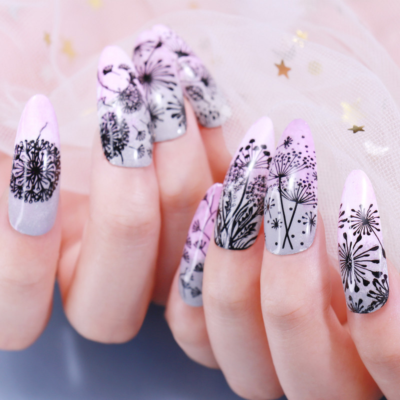 Skaistumkopšanas Lielā sprādziena štancēšanas plāksnes Pelējuma sirds pienenes tauriņš ziedu stila attēls nerūsējošā tērauda trafarets nagu mākslas veidne