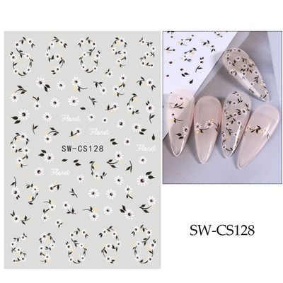 Violeta ziedu nagu uzlīmes 3D margrietiņa ķiršu ziedi ziedlapiņas lapas tauriņu piekariņi pavasara vasaras slīdnis Y2K manikīra dekors