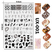 Nerūsējošā tērauda štancēšanas plāksnes veidne Abstract Art Dejotājs Lineārais koraļļu botāniskais augs vintage ziedu rotājumi UX001-003