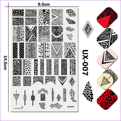 Nerūsējošā tērauda štancēšanas plāksnes veidne Abstract Art Dejotājs Lineārais koraļļu botāniskais augs vintage ziedu rotājumi UX001-003