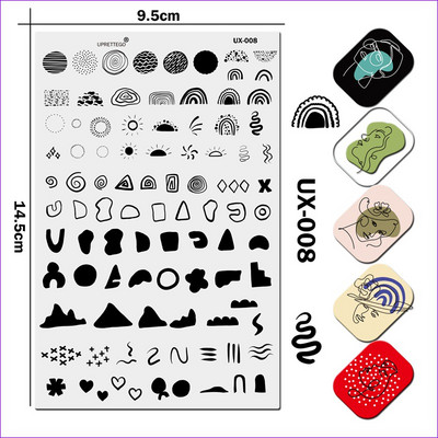 Nerūsējošā tērauda štancēšanas plāksnes veidne Abstract Art Dejotājs Lineārais koraļļu botāniskais augs vintage ziedu rotājumi UX001-003