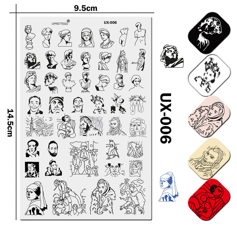 Nerūsējošā tērauda štancēšanas plāksnes veidne Abstract Art Dejotājs Lineārais koraļļu botāniskais augs vintage ziedu rotājumi UX001-003