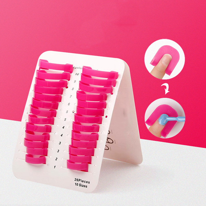 26 kom/set 10 veličina G krivulja u obliku laka štitnik za nokte štitnik za prste navlaka za prste francuske naljepnice otporne na prolijevanje manikura alati za nail art