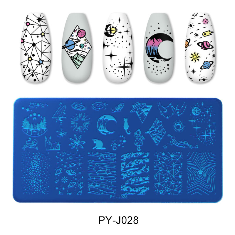 PICT You Taisnstūra štancēšanas plāksne Vieta nagu attēlu dizains zīmogu veidnes nagu mākslas attēla plāksne nerūsējošā tērauda instrumenti