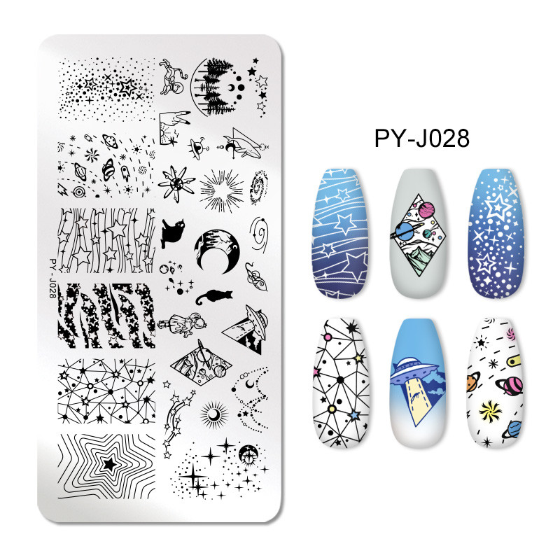 PICT You Taisnstūra štancēšanas plāksne Vieta nagu attēlu dizains zīmogu veidnes nagu mākslas attēla plāksne nerūsējošā tērauda instrumenti