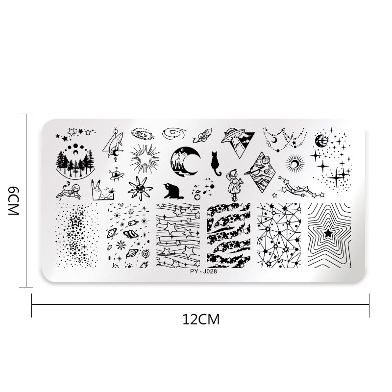 PICT You Taisnstūra štancēšanas plāksne Vieta nagu attēlu dizains zīmogu veidnes nagu mākslas attēla plāksne nerūsējošā tērauda instrumenti