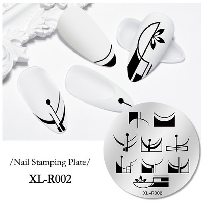 1 gab Lapu, ziedu svītru dizaina apzīmogošanas plāksnes Abstraktas dāmas sejas nagu zīmogu veidnes lapu ziedu apdrukas dzīvnieku trafarets