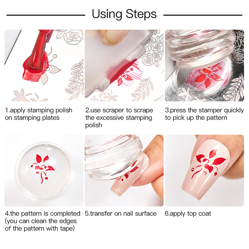 1 gab Lapu, ziedu svītru dizaina apzīmogošanas plāksnes Abstraktas dāmas sejas nagu zīmogu veidnes lapu ziedu apdrukas dzīvnieku trafarets