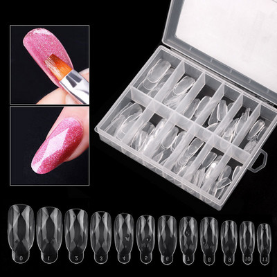 Mandeļu augšējās formas Quick Building Poly Gel Dual Nail Forms Tips Form Full Cover Top Forma Pagarināšanas sistēma Akrila manikīrs 120 gab.
